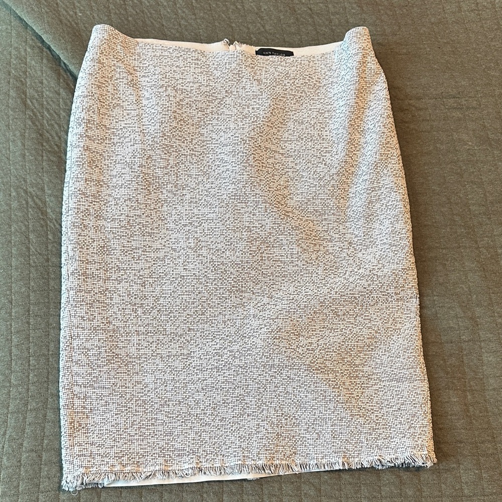 Ann Taylor Light Gray Pencil Skirt